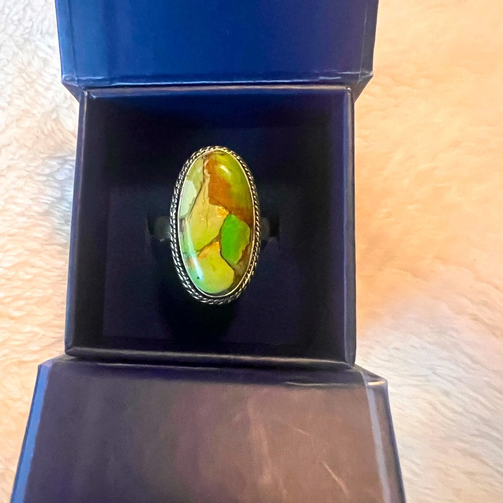 NWOT Copper Turquoise Natural Stone Sterling Silver Ring